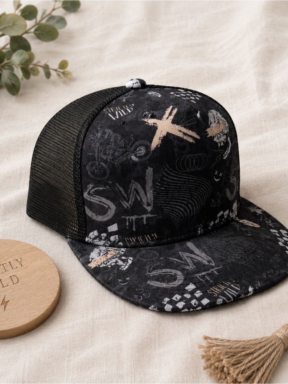 Strictly Wild Baby Trucker Hat 3M-12M Snapback Toddler Cap SW Bones